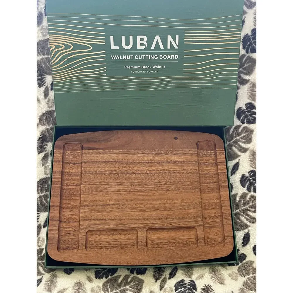 Walnut Cutting Board with Compartments 17x13x1.6 Inch, Walnut Wood